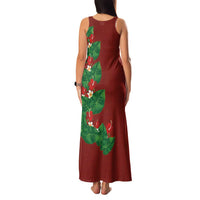 Hawaiian Taro Leaves-Hibiscus and Plumeria Family Matching Tank Maxi Dress and Hawaiian Shirt Polynesian Art-Kakau Tattoo Red LT03 - Polynesian Pride