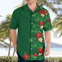 Hawaiian Taro Leaves-Hibiscus and Plumeria Hawaiian Shirt Polynesian Art-Kakau Tattoo Green LT03 - Polynesian Pride
