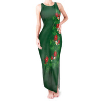 Hawaiian Taro Leaves-Hibiscus and Plumeria Tank Maxi Dress Polynesian Art-Kakau Tattoo Green LT03 Women Green - Polynesian Pride