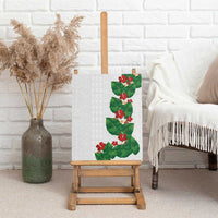 Hawaiian Taro Leaves-Hibiscus and Plumeria Canvas Wall Art Polynesian Art-Kakau Tattoo White