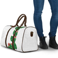 Hawaiian Taro Leaves-Hibiscus and Plumeria Travel Bag Polynesian Art-Kakau Tattoo White