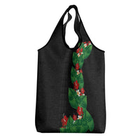Hawaiian Taro Leaves-Hibiscus and Plumeria Grocery Bag Polynesian Art-Kakau Tattoo Black LT03 - Polynesian Pride