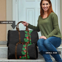 Hawaiian Taro Leaves-Hibiscus and Plumeria Travel Bag Polynesian Art-Kakau Tattoo Black LT03 - Polynesian Pride