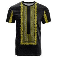 Philippines Polynesian Jasmine Pattern T Shirt With Barong Tagalog Black Style