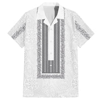 Philippines Polynesian Jasmine Pattern Family Matching Tank Maxi Dress and Hawaiian Shirt With Barong Tagalog White Style