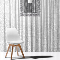 Philippines Polynesian Jasmine Pattern Window Curtain With Barong Tagalog White Style