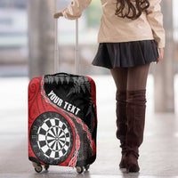 Personalised New Zealand Darts Luggage Cover Koru Tribal Tattoo and Silver Fern Maori Pattern Red Color LT03 - Polynesian Pride