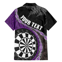 Personalised New Zealand Darts Family Matching Mermaid Dress and Hawaiian Shirt Koru Tribal Tattoo and Silver Fern Maori Pattern Purple Color LT03 - Polynesian Pride