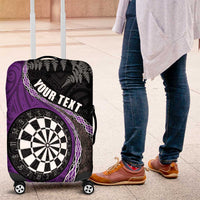 Personalised New Zealand Darts Luggage Cover Koru Tribal Tattoo and Silver Fern Maori Pattern Purple Color LT03 Purple - Polynesian Pride