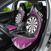Personalised New Zealand Darts Car Seat Cover Koru Tribal Tattoo and Silver Fern Maori Pattern Pink Color LT03 - Polynesian Pride