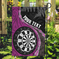 Personalised New Zealand Darts Garden Flag Koru Tribal Tattoo and Silver Fern Maori Pattern Pink Color LT03 Garden Flag Pink - Polynesian Pride