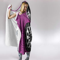Personalised New Zealand Darts Hooded Blanket Koru Tribal Tattoo and Silver Fern Maori Pattern Pink Color LT03 - Polynesian Pride