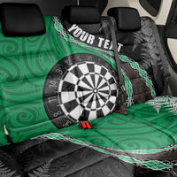 Personalised New Zealand Darts Back Car Seat Cover Koru Tribal Tattoo and Silver Fern Maori Pattern Green Color LT03 - Polynesian Pride