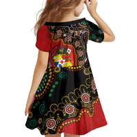 Tonga Ngatu and Australia Together Family Matching Tank Maxi Dress and Hawaiian Shirt Polynesian Humpback Whale and Aboriginal Kangaroo LT03 - Polynesian Pride