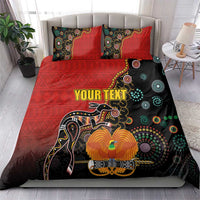 Personalised Papua New Guinea and Australia Together Bedding Set Bird-of-paradise and Kangaroo with Aboriginal Pattern LT03 - Polynesian Pride