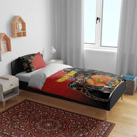Personalised Papua New Guinea and Australia Together Bedding Set Bird-of-paradise and Kangaroo with Aboriginal Pattern LT03 - Polynesian Pride