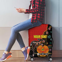 Personalised Papua New Guinea and Australia Together Luggage Cover Bird-of-paradise and Kangaroo with Aboriginal Pattern