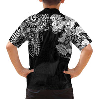 Japanese Irezumi and Hawaiian Polynesian Art Tattoo Family Matching Summer Maxi Dress and Hawaiian Shirt Black Color LT03 - Polynesian Pride