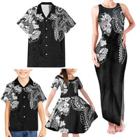 Japanese Irezumi and Hawaiian Polynesian Art Tattoo Family Matching Tank Maxi Dress and Hawaiian Shirt Black Color LT03 - Polynesian Pride