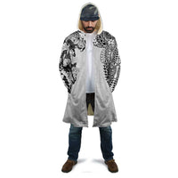 Japanese Irezumi and Hawaiian Polynesian Art Tattoo Cloak White Color - Polynesian Pride