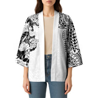 Japanese Irezumi and Hawaiian Polynesian Art Tattoo Kimono White Color LT03 - Polynesian Pride