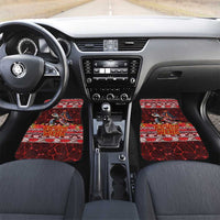 Hawaii KaʻUla Wena Volcano Turtle Car Mats Lava and Tropical Plants Tribal Pattern