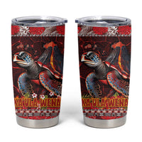 Hawaii KaUla Wena Volcano Turtle Tumbler Cup Lava and Tropical Plants Tribal Pattern LT03 Red - Polynesian Pride