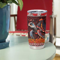 Hawaii KaUla Wena Volcano Turtle Tumbler Cup Lava and Tropical Plants Tribal Pattern LT03 - Polynesian Pride
