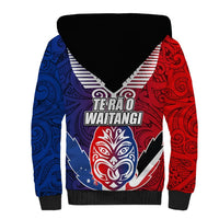 New Zealand Waitangi Sherpa Hoodie Kia Ora Maori Koruru Tiki Mask LT03 - Polynesian Pride