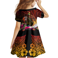 Papua New Guinea Bird-of-Paradise Family Matching Tank Maxi Dress and Hawaiian Shirt Hibiscus and Kundu Drum Tribal Pattern LT03 - Polynesian Pride