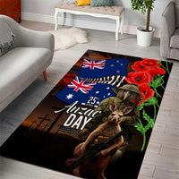 New Zealand and Australia ANZAC Day Area Rug National Flag mix Kiwi Bird and Kangaroo Soldier Style LT03 - Polynesian Pride