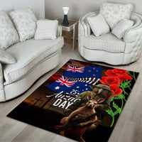 New Zealand and Australia ANZAC Day Area Rug National Flag mix Kiwi Bird and Kangaroo Soldier Style LT03 - Polynesian Pride
