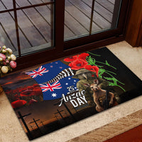 New Zealand and Australia ANZAC Day Rubber Doormat National Flag mix Kiwi Bird and Kangaroo Soldier Style LT03 - Polynesian Pride