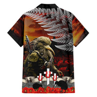 New Zealand ANZAC Day Family Matching Off Shoulder Maxi Dress and Hawaiian Shirt The Ode of Remembrance and Silver Fern LT03 - Polynesian Pride