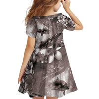 Hawaiian Lei Day Plumeria Humpback Whales Family Matching Off The Shoulder Long Sleeve Dress and Hawaiian Shirt Polynesian Art Vibrant Starry Nebula Grayscale Style LT03 - Polynesian Pride
