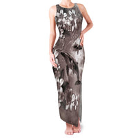 Hawaiian Lei Day Plumeria Humpback Whales Family Matching Tank Maxi Dress and Hawaiian Shirt Polynesian Art Vibrant Starry Nebula Grayscale Style LT03 Mom's Dress Art - Polynesian Pride
