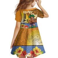 Happy Lei Day Family Matching Tank Maxi Dress and Hawaiian Shirt Hula Male Dancer Polynesian Flower Kakau Pattern LT03 - Polynesian Pride