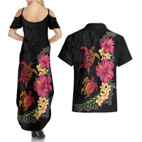 Hawaiian Flower and Tribal Turtle Couples Matching Summer Maxi Dress and Hawaiian Shirt Colorful Style LT03 - Polynesian Pride