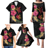Hawaiian Flower and Tribal Turtle Family Matching Puletasi and Hawaiian Shirt Colorful Style LT03 - Polynesian Pride