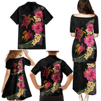 Hawaiian Flower and Tribal Turtle Family Matching Puletasi and Hawaiian Shirt Colorful Style LT03 - Polynesian Pride