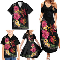 Hawaiian Flower and Tribal Turtle Family Matching Summer Maxi Dress and Hawaiian Shirt Colorful Style LT03 - Polynesian Pride