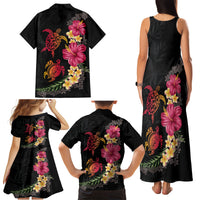 Hawaiian Flower and Tribal Turtle Family Matching Tank Maxi Dress and Hawaiian Shirt Colorful Style LT03 - Polynesian Pride