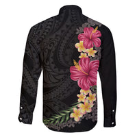 Hawaiian Plumeria and Hibiscus Family Matching Mermaid Dress and Hawaiian Shirt - Colorful Style LT03 - Polynesian Pride