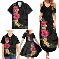 Hawaiian Plumeria and Hibiscus Family Matching Summer Maxi Dress and Hawaiian Shirt Colorful Style LT03 - Polynesian Pride