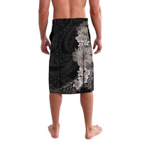 Hawaiian Plumeria and Hibiscus Lavalava Grayscale Mode