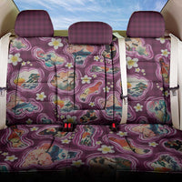Hawaii Islands Map Design with Japanese Landscape Back Car Seat Cover Hawaiian Japan Fusion Art Pink Color