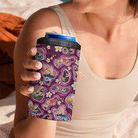 Hawaii Islands Map Design with Japanese Landscape 4 in 1 Can Cooler Tumbler Hawaiian Japan Fusion Art Pink Color LT03 - Polynesian Pride