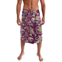 Hawaii Islands Map Design with Japanese Landscape Lavalava Hawaiian Japan Fusion Art Pink Color
