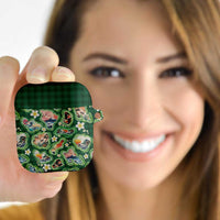 Hawaiian and Japanese Culture Together AirPods Case Hawaiian Island Shapes with Japanese Landscape Green Color LT03 - Polynesian Pride