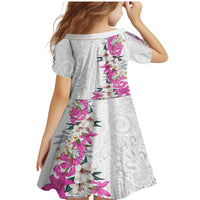 Hawaii Tropical Leaves and Flowers Family Matching Mermaid Dress and Hawaiian Shirt Tribal Polynesian Pattern White Style LT03 - Polynesian Pride